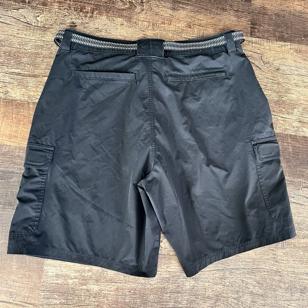 Orvis Mens Black 4 way Stretch Cargo Short with Belt Sz 36 - Picture 2 of 6